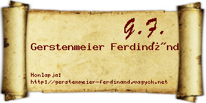 Gerstenmeier Ferdinánd névjegykártya